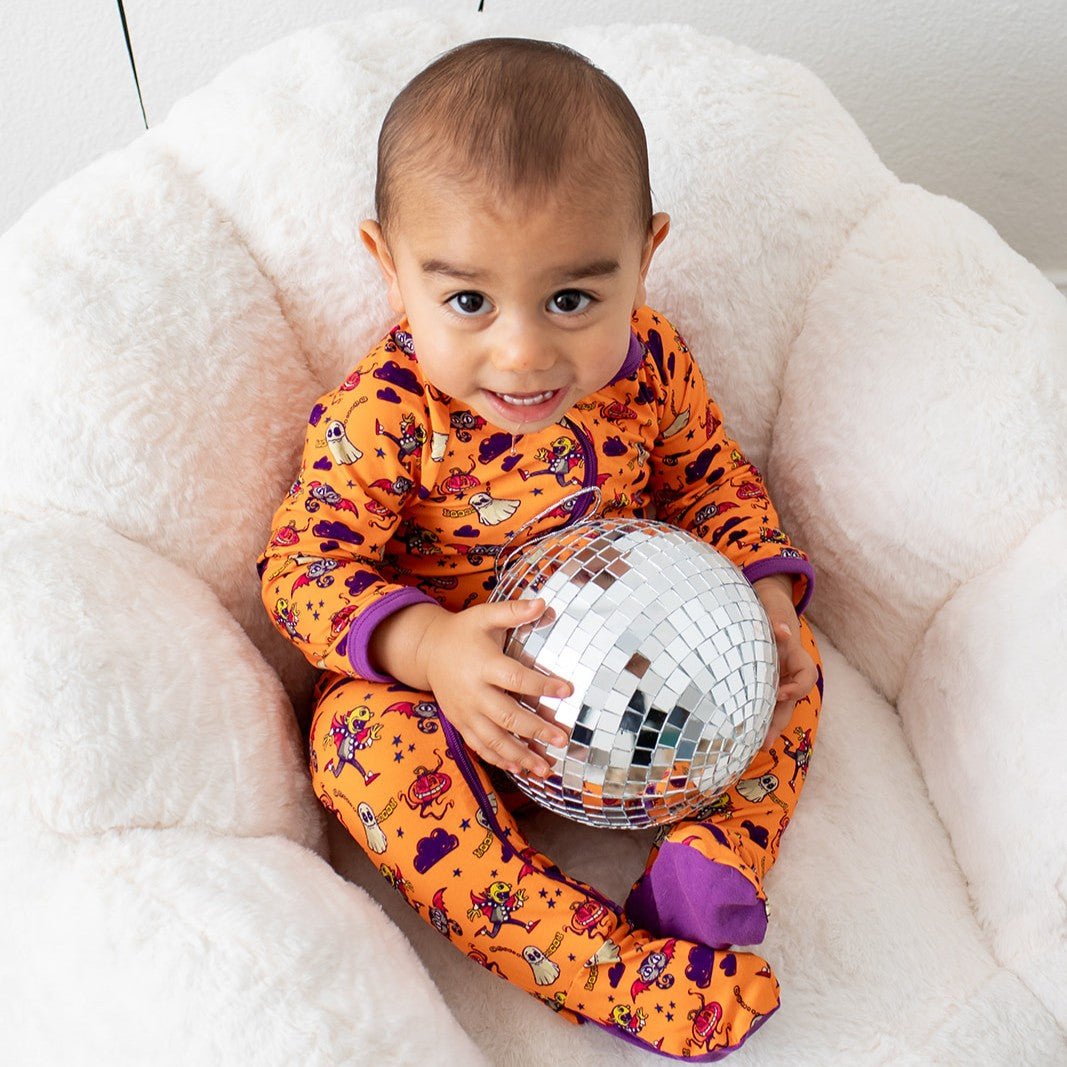 Orange Boo Crew Footie