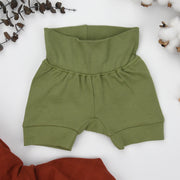 Organic Cotton High Waist Baby Shorts, Oregano