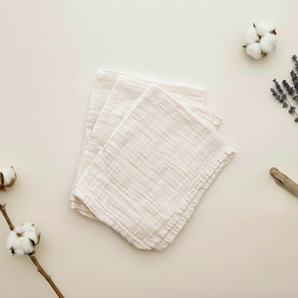 Organic Cotton Muslin Squares 3-pack