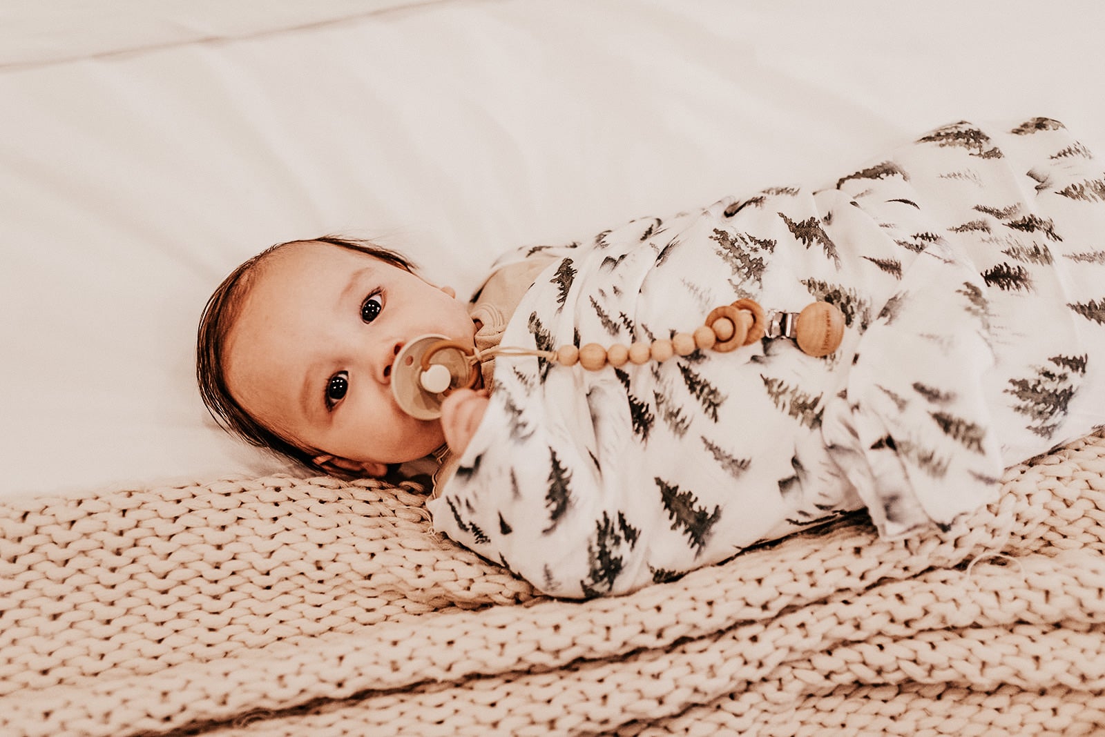 Harp Angel Pacifier Clip & Wood Rattle – 2-in-1 Teether
