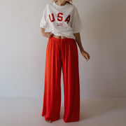 Women's Bamboo Wide Leg Pants | Cherry Red