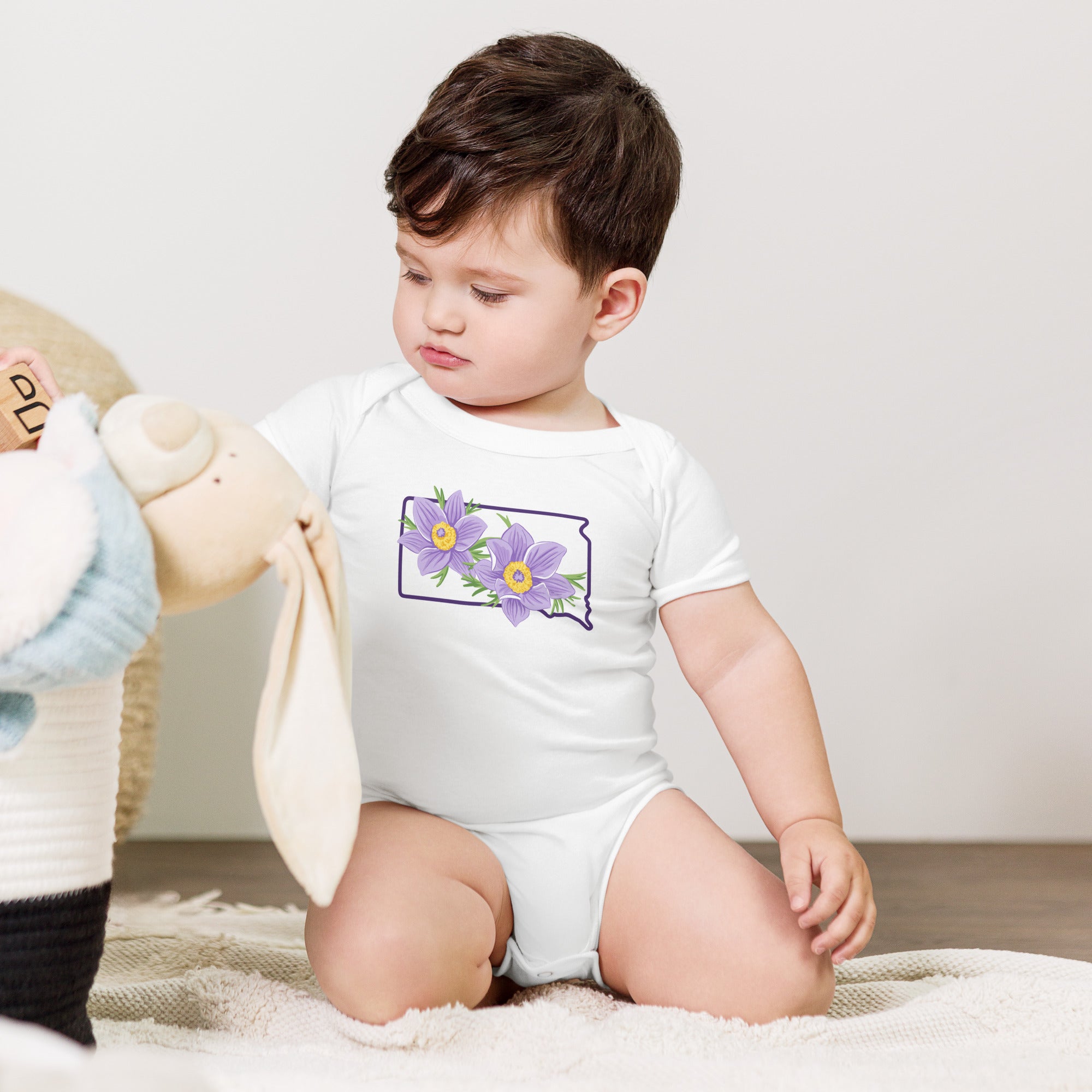 Pasqueflower Onesie Stretch Cotton Bodysuit up to 18 Months
