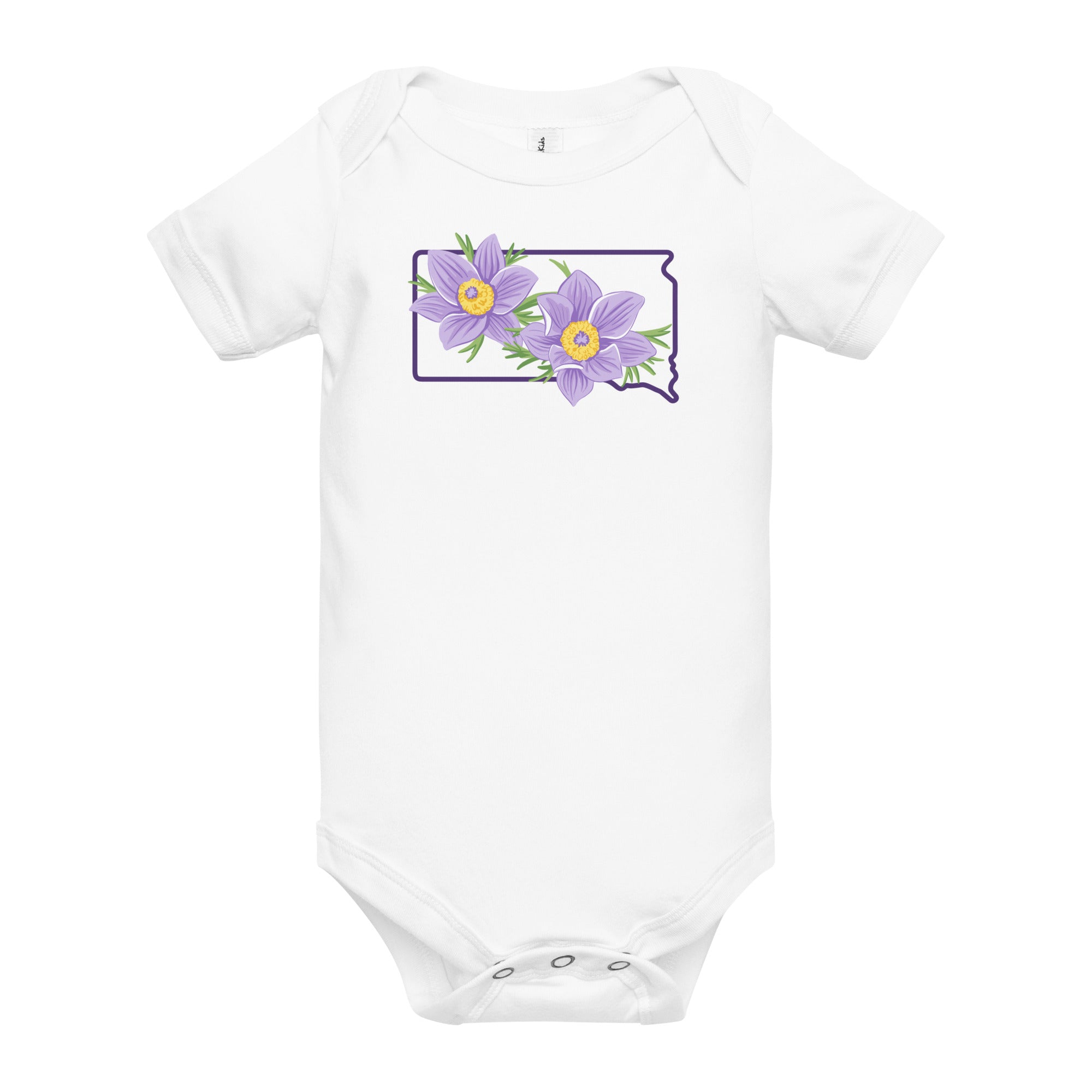 Pasqueflower Onesie Stretch Cotton Bodysuit up to 18 Months