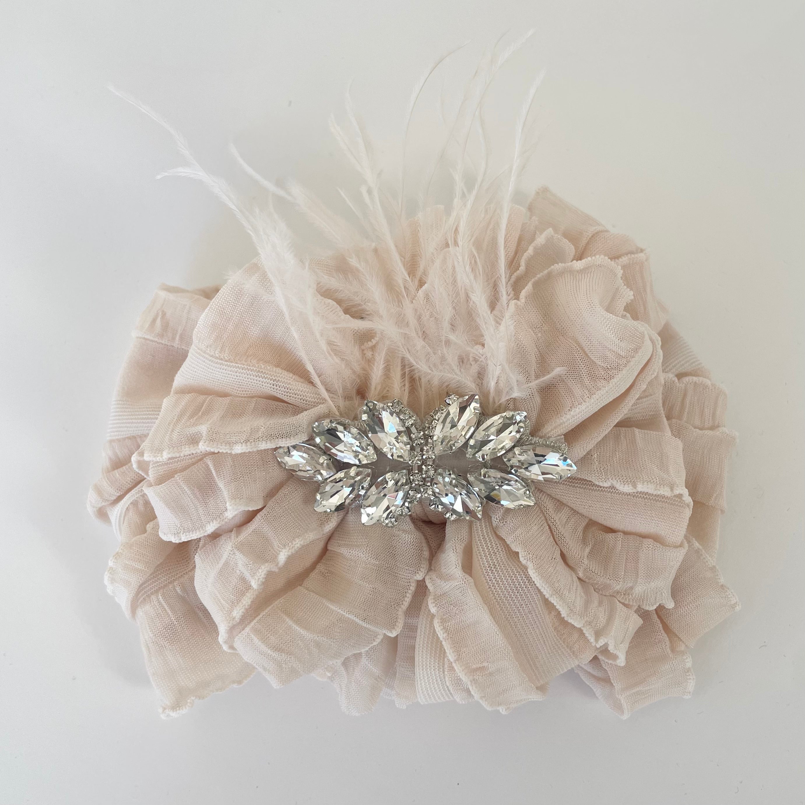 Fancy Feather Ruffled Headband