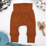 Organic Cotton High Waist Baby Pants, Pecan