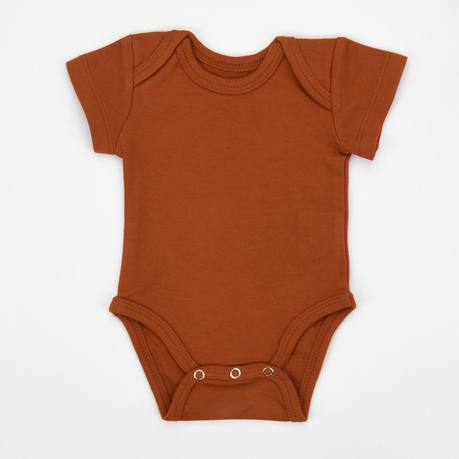 Organic Cotton Short Sleeve Baby Bodysuit, Pecan