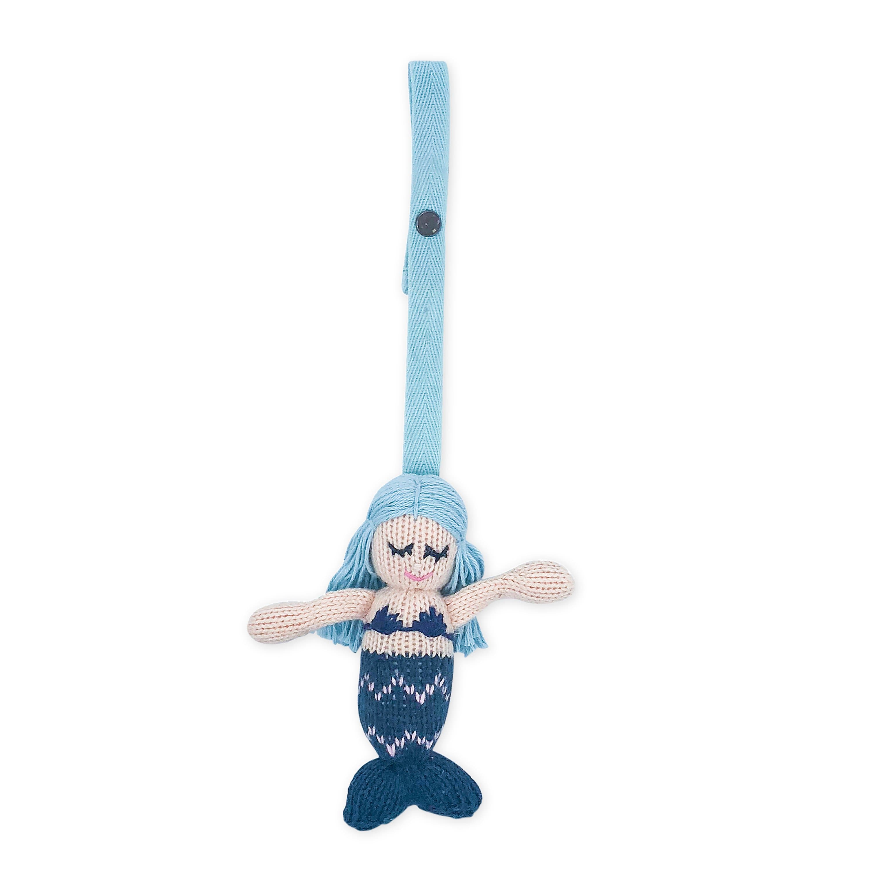 knit stroller toy | Penelope the mermaid