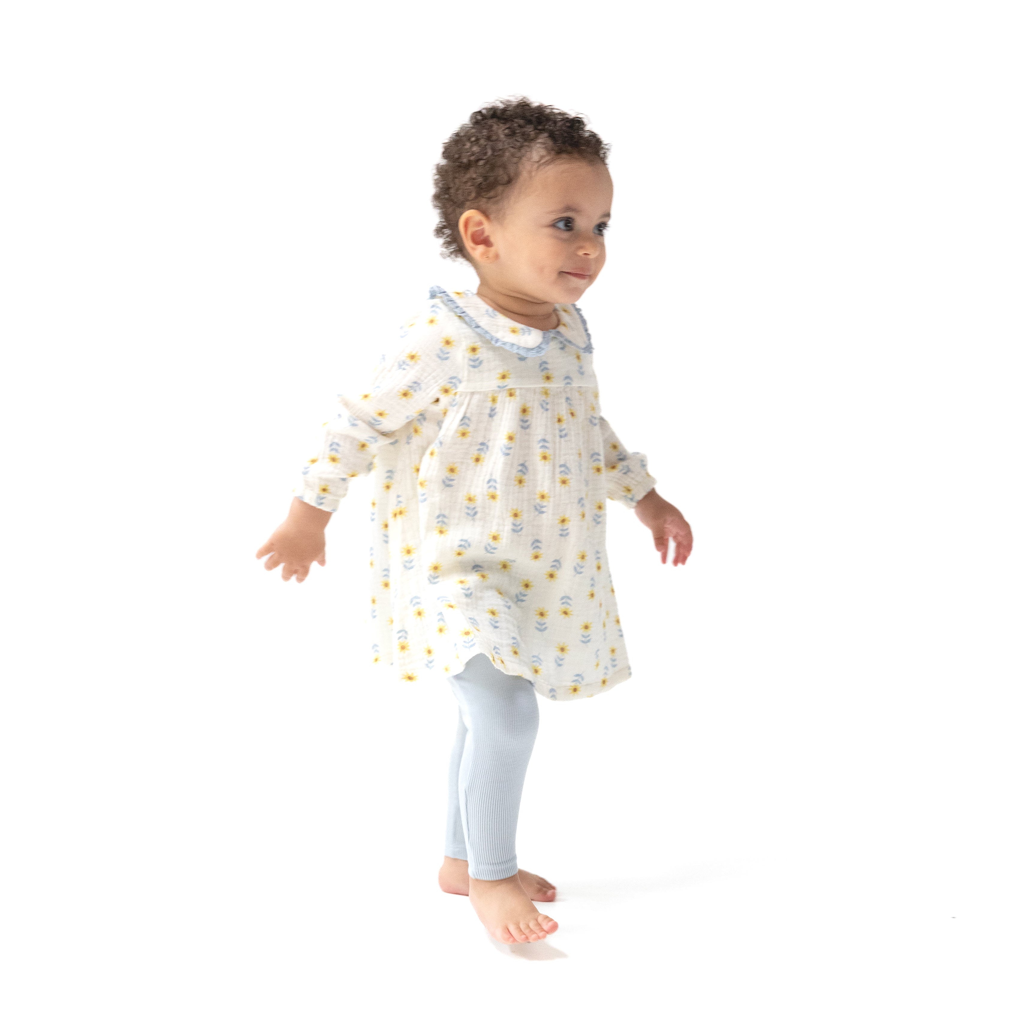 Western Sunflower - Peter Pan Collar Dress and Leggings