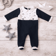 PETIT MARCEL | Boys Navy Blue Cotton All-in-One