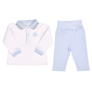 PETIT MARIN | Boys White & Blue Cotton Pyjamas
