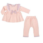 PETITE FLEUR | Baby Girls Pink Quilted Cotton Floral Set