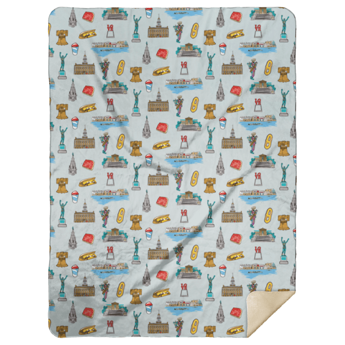Philadelphia Plush Throw Blanket 60x80 Cozy Hometown Comfort