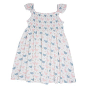 Pink Farm Hens Bamboo Smocked Vintage Dress