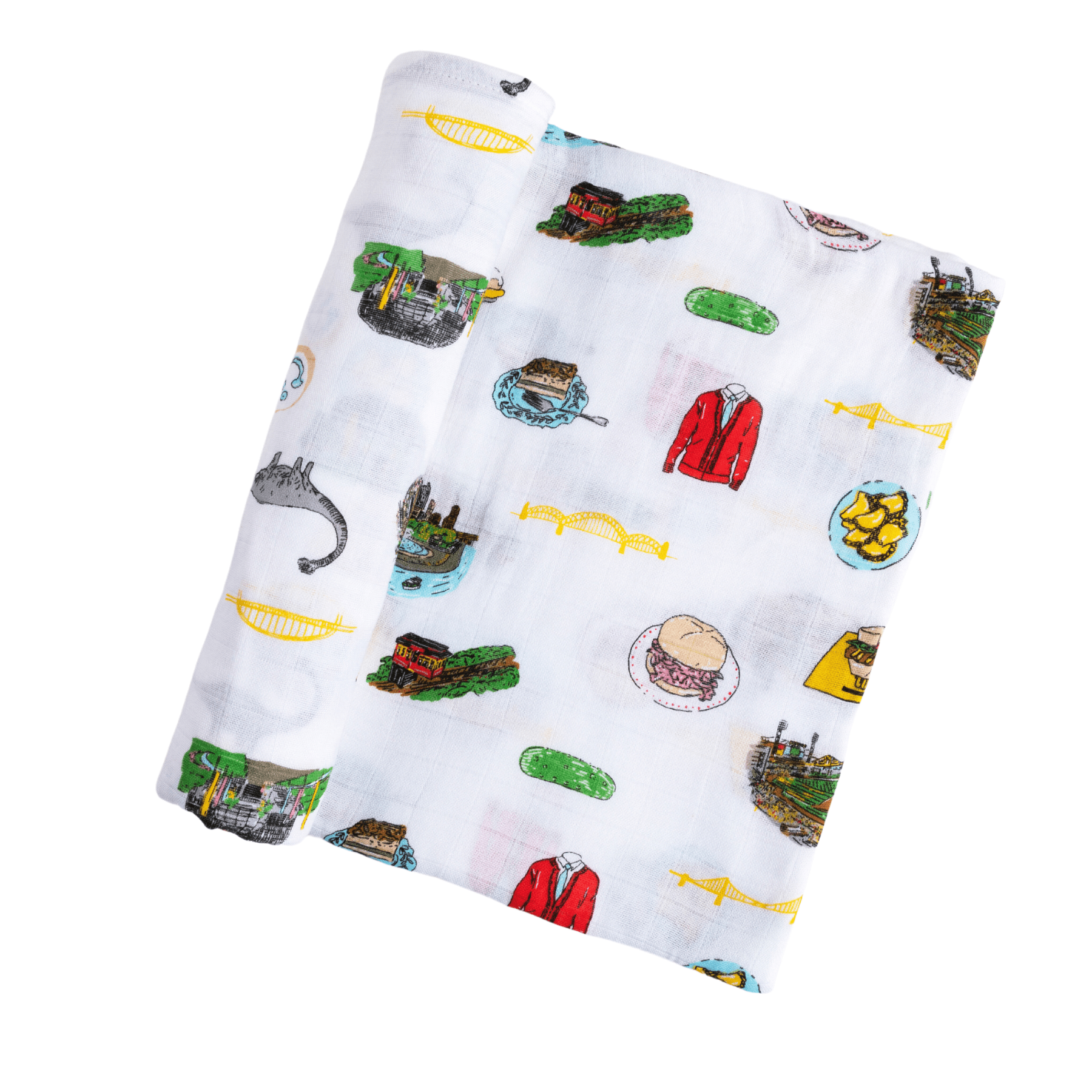 Pittsburgh Baby Gift Set: Muslin Swaddle & Bib | Organic Cotton