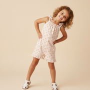 Organic Ruffle Jumpsuit - Pop Floral