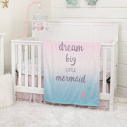 NoJo Sugar Reef Mermaid Super Soft Ombre Baby Blanket, Dream Big Little Mermaid
