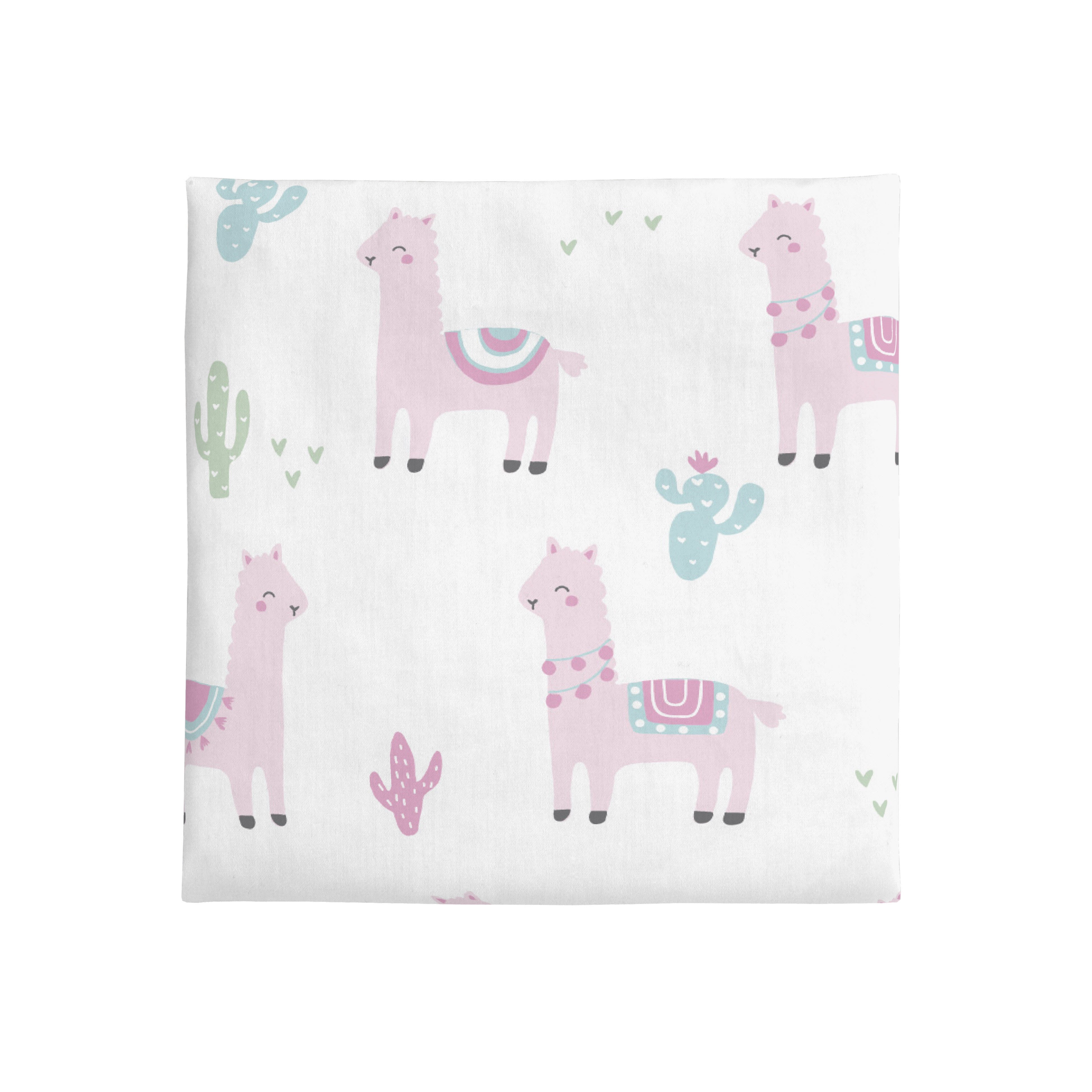 NoJo Super Soft Pink Llama Nursery Crib Fitted Sheet