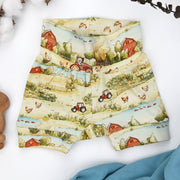 Organic Cotton High Waist Baby Shorts, Ranger