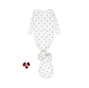 The Printed Baby Gown - White Leaf