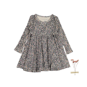 The Printed Long Sleeve Dress - Floral Ribbed