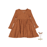 The Printed Long Sleeve Dress - Mushroom