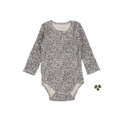 The Printed Long Sleeve Onesie - Floral Ribbed
