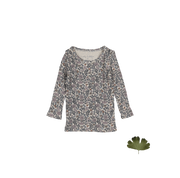 The Printed Long Sleeve Tee - Floral Ribbed