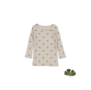 The Printed Long Sleeve Tee - Sand Leaf