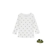 The Printed Long Sleeve Tee - White Leaf