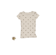 The Printed Short Sleeve Tee - Sand Leaf