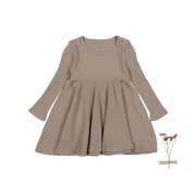 The Long Sleeve Dress - Taupe