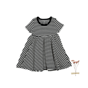 The Printed Short Sleeve Dress - Stripe