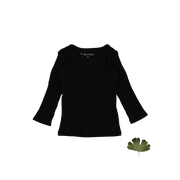 The Long Sleeve Tee - Black Ribbed