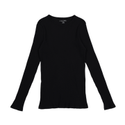 The Womens Tee - Black Ribbed