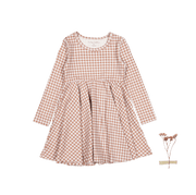 The Printed Long Sleeve Dress - Rosewood Gingham
