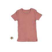 The Short Sleeve Tee - Rosewood Ribbed