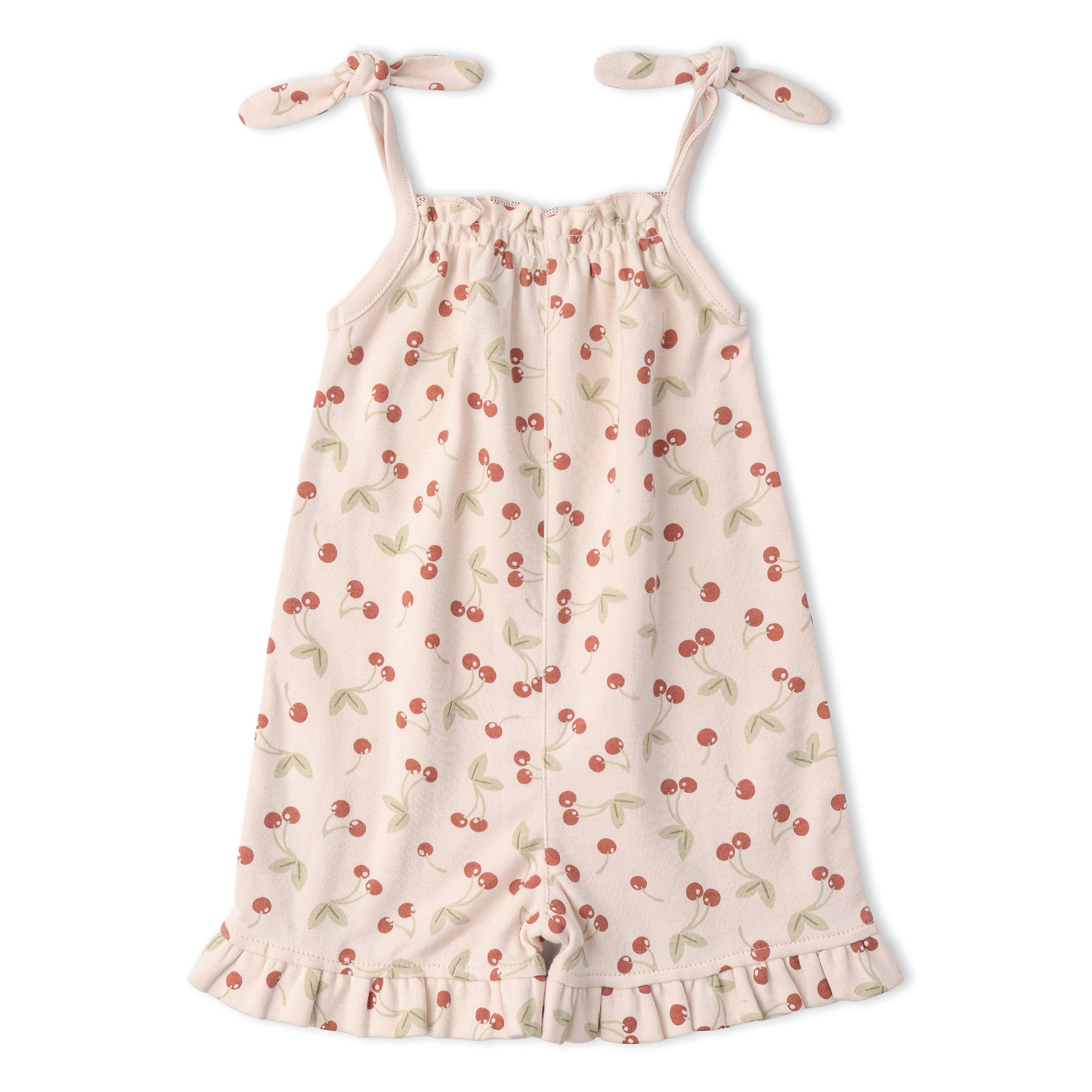 Organic Ruffle Jumpsuit - Cherry