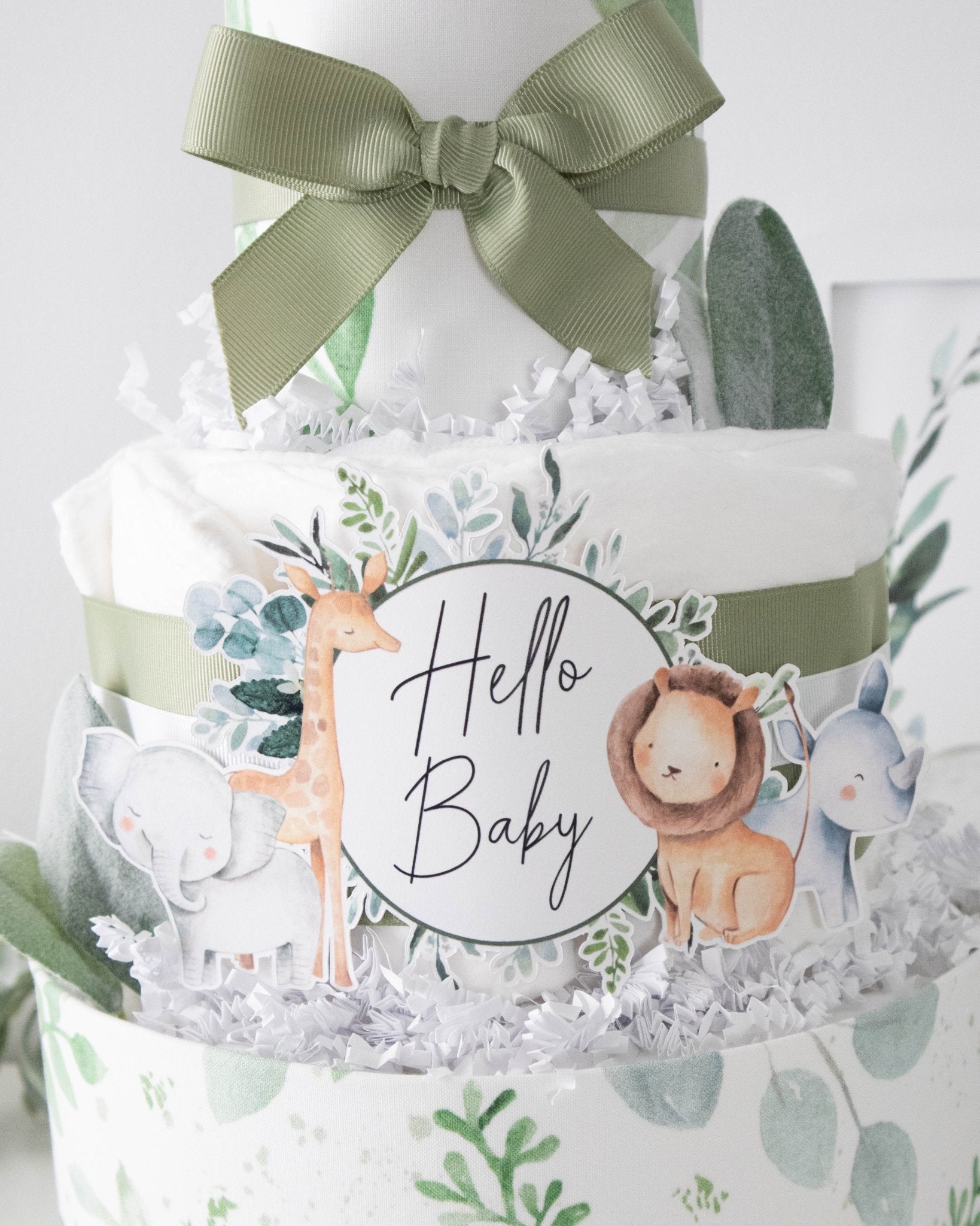 Safari Greenery Diaper Cake