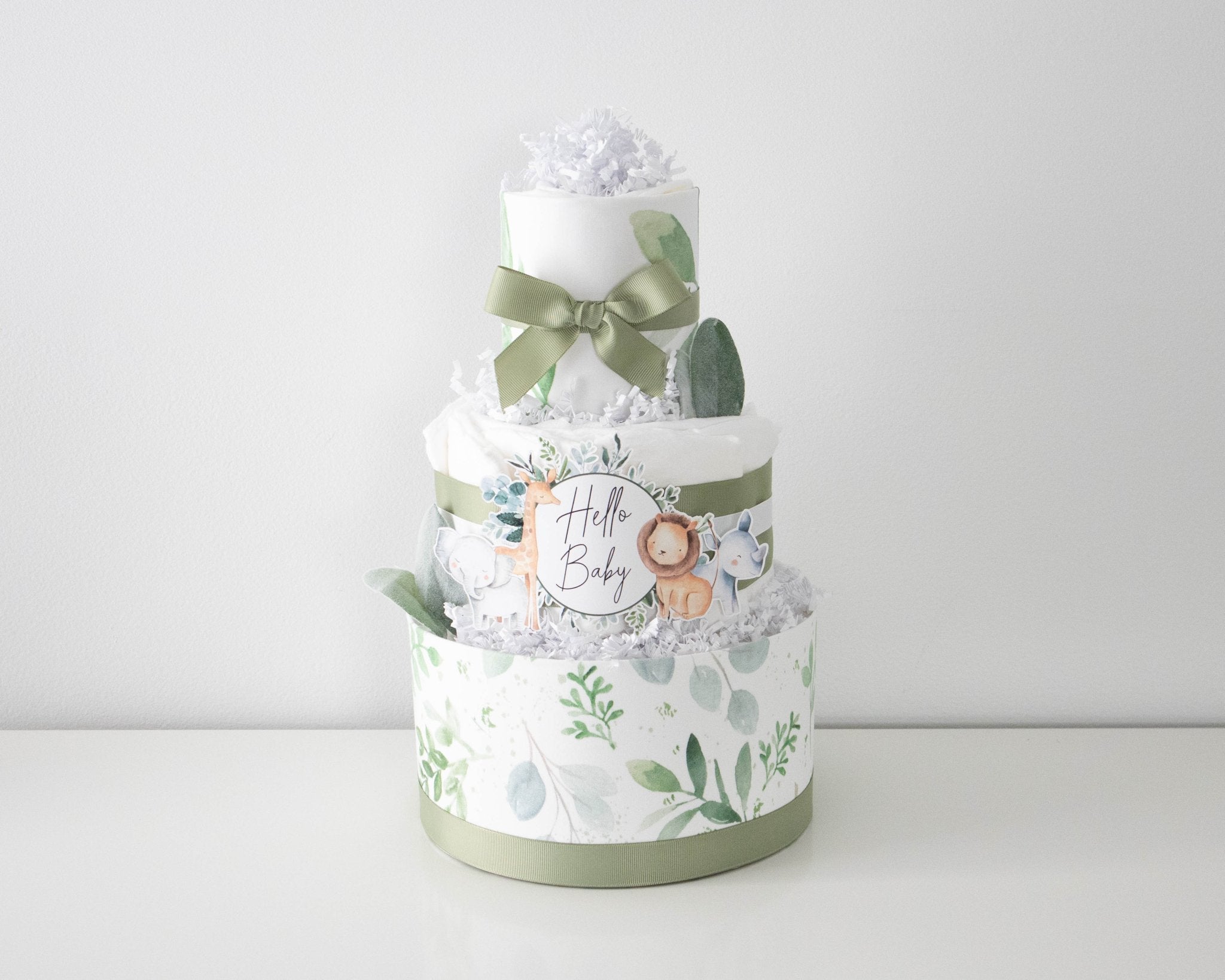 Safari Greenery Diaper Cake