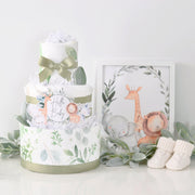 Safari Greenery Diaper Cake
