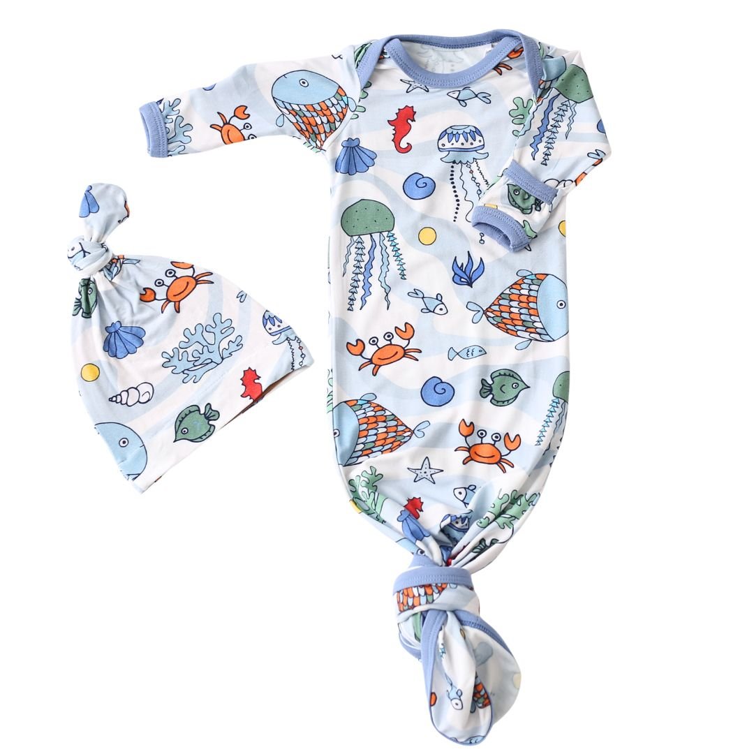 Sea  Swirls Gown & Hat