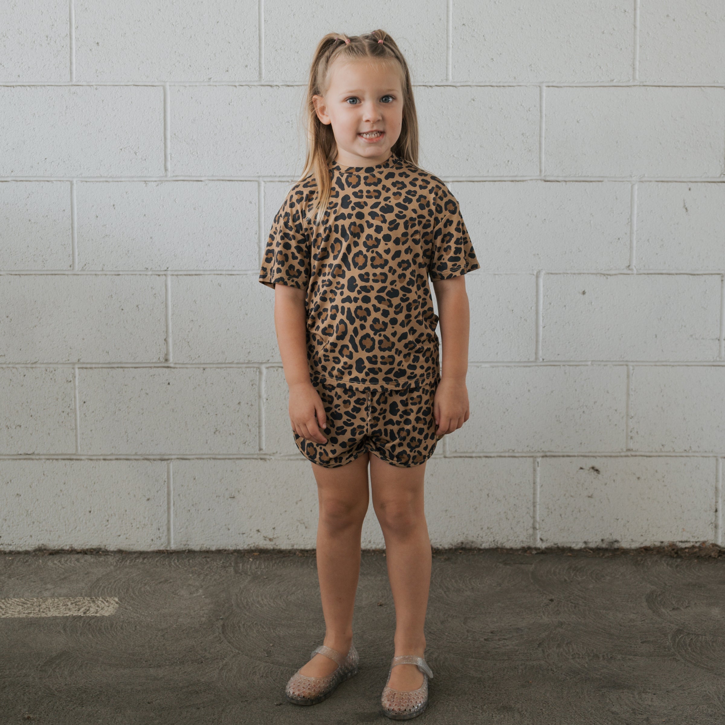 Girl's Bamboo Short Set | Leopard