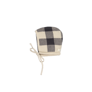 The Gingham Knit Bonnet - Steel
