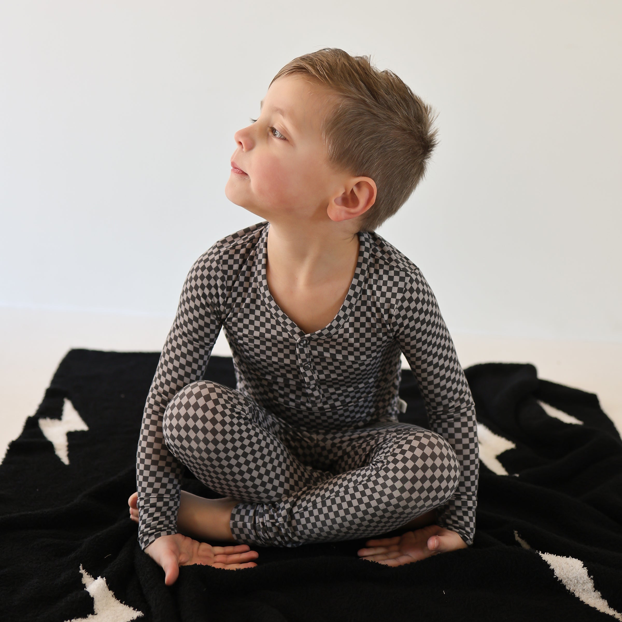 Bamboo Two Piece Pajamas | Street Micro Check