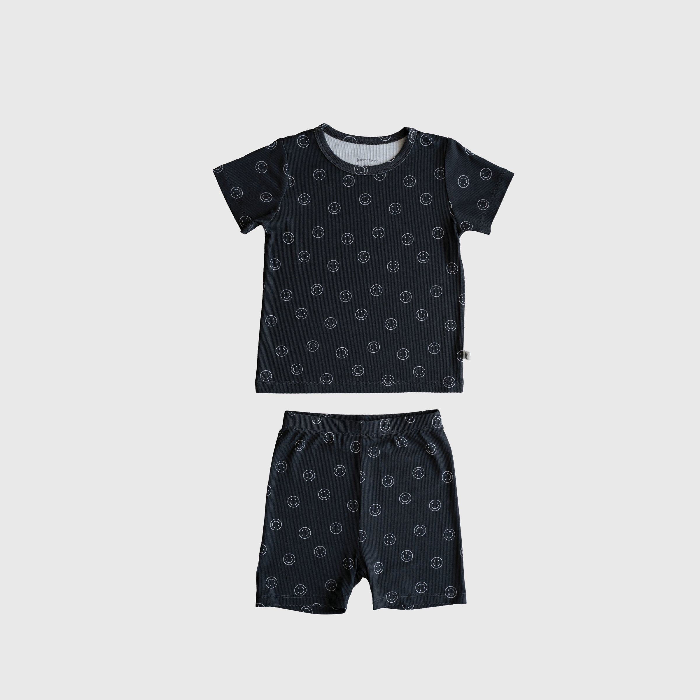 Bamboo Short Set | Smiley Ribbed