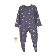 The Printed Snap Romper - Steel Floral
