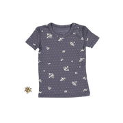 The Printed Short Sleeve Tee - Steel Floral