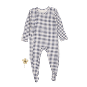 The Printed Snap Romper - Steel Gingham