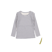 The Printed Long Sleeve Tee - Steel Gingham