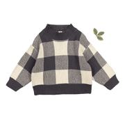 The Gingham Knit Sweater - Steel